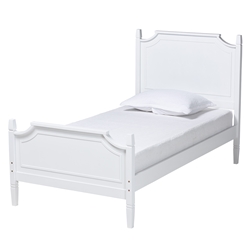 Baxton Studio Mariana Classic and Traditional White Finished Wood Twin Size Platform Bed